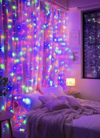 300 LED Fairy Curtain Lights, 9.8ft x 9.8ft Curtain String Lights in Multicolor, alternate view 4