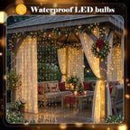 300 LED Fairy Curtain Lights, 9.8x9.8ft with Remote & 8 Modes, Warm White in 9.8x9.8ft in Warm White, alternate view 4