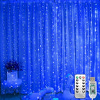 300 LED Fairy Lights, Twinkle Lights with 8 Light Modes, 9.8x9.8Ft Curtain String Lights Remote Control for