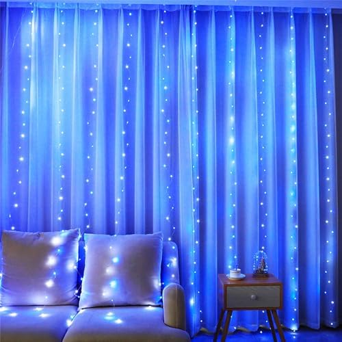 300 LED Fairy Lights, Twinkle Lights with 8 Light Modes, 9.8x9.8Ft Curtain String Lights Remote Control for, alternate view 3