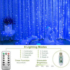 300 LED Fairy Lights, Twinkle Lights with 8 Light Modes, 9.8x9.8Ft Curtain String Lights Remote Control for, alternate view 4
