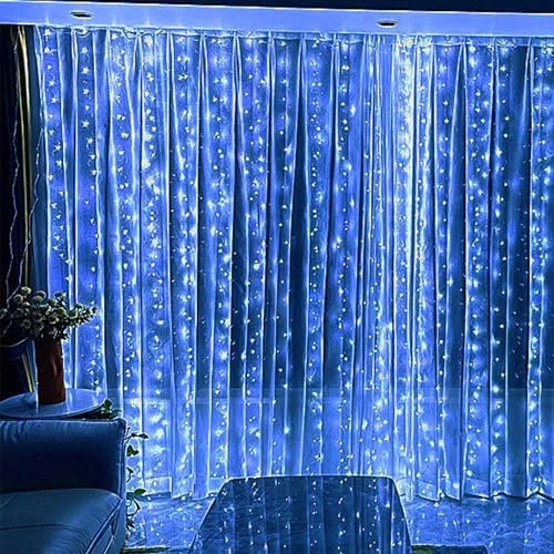 300 LED Fairy Lights, Twinkle Lights with 8 Light Modes, 9.8x9.8Ft Curtain String Lights Remote Control for, alternate view 7