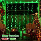 300 LED Green Curtain Lights, 9.8×9.8ft Halloween Curtain Lights with Plug in, 8 Modes Hanging String Lights for, alternate