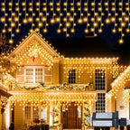 300 LED Icicle Lights,33FT Icicle Christmas Lights Warm White in Warm White