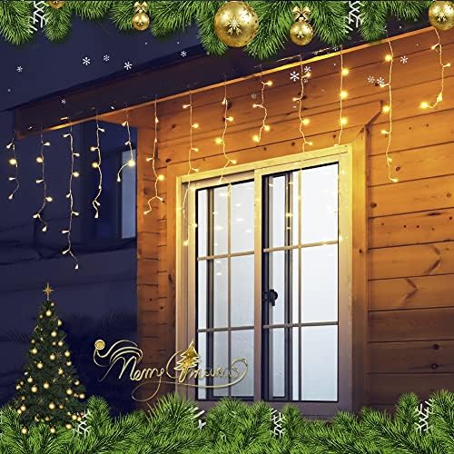 300 LED Icicle Lights,33FT Icicle Christmas Lights Warm White in Warm White, alternate view 2