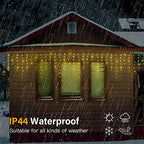 300 LED Icicle Lights,33FT Icicle Christmas Lights Warm White in Warm White, alternate view 5