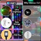 300 LED Multicolor Rainbow Curtain String Lights 9.8x9.8FT, Plug in Fairy Lights with 9 Hooks, Dimmable, Timer &, alternate