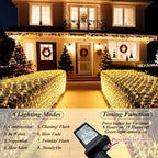 300 LED Net Lights, 14.8ft x 5ft 8 Modes Christmas Outdoor Mesh Lights Connectable, Waterproof Decorative String, alternate