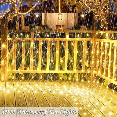 300 LED Net Lights, 14.8ft x 5ft 8 Modes Christmas Outdoor Mesh Lights Connectable, Waterproof Decorative String, alternate