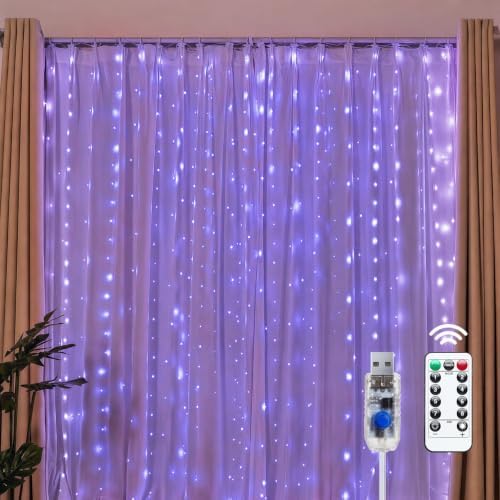 300 LED Purple Fairy Lights, 9.8ft x 9.8ft Halloween String Light in Purple