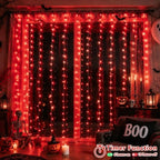 300 LED Red Halloween Lights, Curtain Lights Plug in, 8 Modes Hanging String Lights for Bedroom Wall Window, alternate view 4