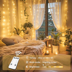 300 LED Remote Control Curtain Lights, Plug in Fairy Curtain Lights Outdoor, Window Wall Hanging String Lights, alternate