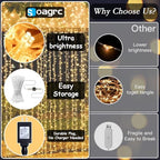 300 LED Warm White Curtain Fairy Lights 9.8x9.8FT Plug in in 9.8x9.8FT in Warm White, alternate view 2