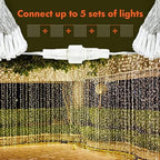 300 LED Window Curtain String Lights, Warm White, 2 Pack in *Warm white, alternate view 5