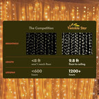 300 LED Window Curtain String Lights, Warm White, 2 Pack in *Warm white, alternate view 6