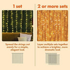 300 LED Window Curtain String Lights, Warm White, 2 Pack in *Warm white, alternate view 7