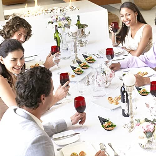 300 Pcs 4 in Plastic Appetizer Spoon Tear Drop Tasting Spoon, Black in 2 inches wide, 4 inches long and 0.5 inch, alternate