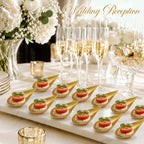 300 Pcs 4 in Plastic Appetizer Spoon Tear Drop Tasting Spoon, Gold in Gold, alternate view 5