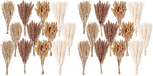 300 PCS Dried Flower Bouquet - Pampas Grass, Floral Decor for Home, Wedding, and Boho Style | Perfect for Vases