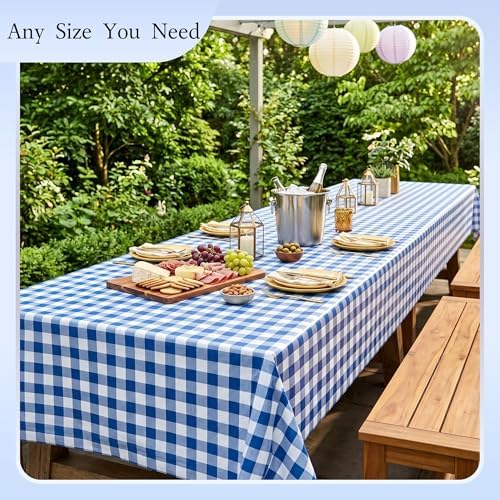 300FT x 54IN Blue & White Checkered Tablecloth Roll with Slide Cutter Box in Blue and White Checkered, alternate view 3