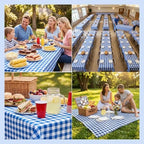 300FT x 54IN Blue & White Checkered Tablecloth Roll with Slide Cutter Box in Blue and White Checkered, alternate view 5