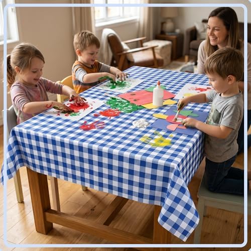 300FT x 54IN Blue & White Checkered Tablecloth Roll with Slide Cutter Box in Blue and White Checkered, alternate view 6