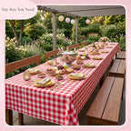 300FT x 54IN Red & White Checkered Tablecloth Roll with Slide Cutter Box in Red and White Checkered, alternate view 3