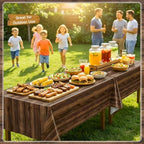 300FT x 54IN Wood Grain Plastic Tablecloth Roll with Slide Cutter Box, alternate view 6