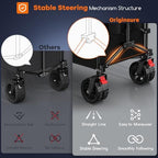300L Collapsible Beach Wagon Cart with Big Wheels, 560lbs, Black in Black, alternate view 5