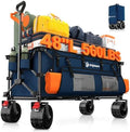 300L Collapsible Beach Wagon Cart with Big Wheels, 560lbs, Blue in Blue