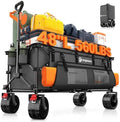 300L Collapsible Beach Wagon Cart with Big Wheels, 560lbs, Grey in Grey