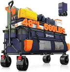 300L Foldable Beach Wagon Cart with Big Wheels, 560lbs, Purple