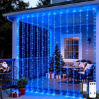 300LED Blue Curtain Lights, 9.8x9.8ft String Lights Indoor Outdoor in 9.8x9.8ft