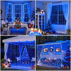 300LED Blue Curtain Lights, 9.8x9.8ft String Lights Indoor Outdoor in 9.8x9.8ft, alternate view 5
