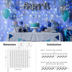 300LED Christmas Curtain Lights Plug in, Blue and White, 9.8x9.8ft in 9.8x9.8ft, alternate view 6