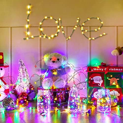300LED Christmas Tree Lights Fairy String Light 99FT Green Copper Wire Warm White and Multicolor Dimmable with, alternate
