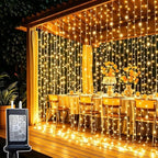300LED Curtain Lights Plug in Curtain Fairy Lights for Bedroom in Warm White