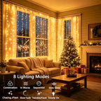 300LED Curtain Lights Plug in Curtain Fairy Lights for Bedroom in Warm White, alternate view 4