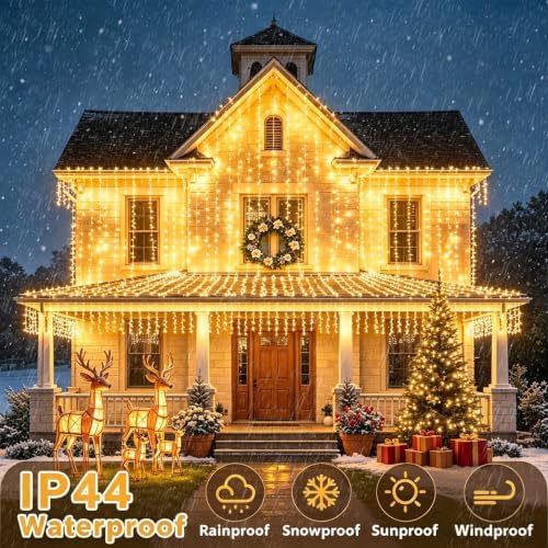 300LED Curtain Lights Plug in Curtain Fairy Lights for Bedroom in Warm White, alternate view 6