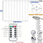 300Led Cuttable Curtain String Lights 10x10ft with Remote Window Lights for Bedroom Wedding Party Festive Season, alternate