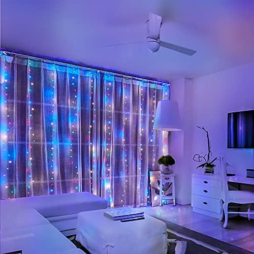300Led Cuttable Curtain String Lights 10x10ft with Remote Window Lights for Bedroom Wedding Party Festive Season, alternate