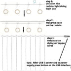 300Led Cuttable Curtain String Lights 10x10ft with Remote Window Lights for Bedroom Wedding Party Festive Season, alternate