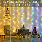 300LED Dual Color Changing Curtain Lights, Plug in, 9.8 x 9.8ft in 9.8 x 9.8ft, alternate view 2