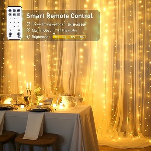 300LED Dual Color Changing Curtain Lights, Plug in, 9.8 x 9.8ft in 9.8 x 9.8ft, alternate view 5