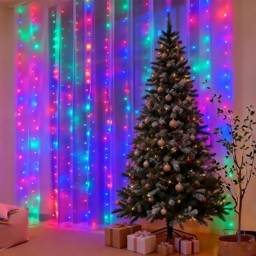 300LED Fairy Curtain Lights 9.8ft x 9.8ft LED Dimmable Twinkle Lights, alternate view 7