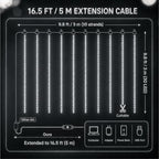 300LED Fairy Curtain Lights, 9.8x9.8Ft USB, Remote, Tangle-Free in 9.8x9.8Ft in White, alternate view 4