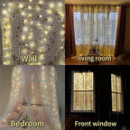 300LED Fairy Curtain Lights, 9.8x9.8Ft Warm White USB Plug in 8 Modes & Timer Christmas String Hanging Lights, alternate view