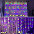 300LED Fairy Curtain Lights, 9.8x9.8Ft Warm White USB Plug in 8 Modes & Timer Christmas String Hanging Lights, alternate view
