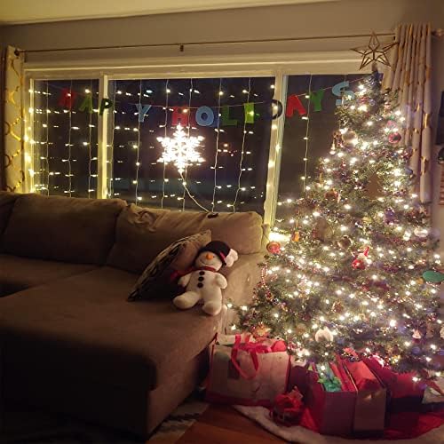300Led Fairy Curtain String Lights 10x10ft with Remote Window Lights for Bedroom Wedding Party Festive Season, alternate view