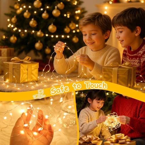 300LED Fairy Lights Twinkle String Light Plug in,99ft Bendable Silver Copper Wire Firefly Lights, 12Modes with, alternate